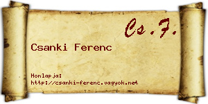 Csanki Ferenc névjegykártya