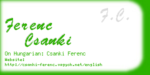 ferenc csanki business card